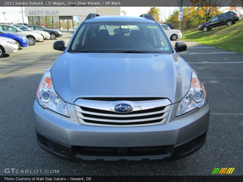 Steel Silver Metallic / Off Black 2011 Subaru Outback 2.5i Wagon