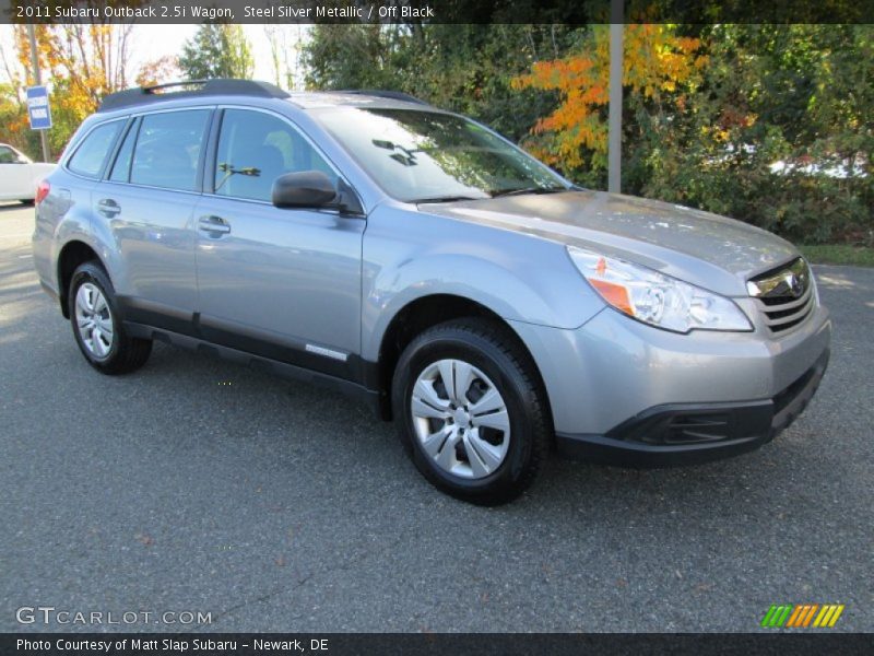 Steel Silver Metallic / Off Black 2011 Subaru Outback 2.5i Wagon
