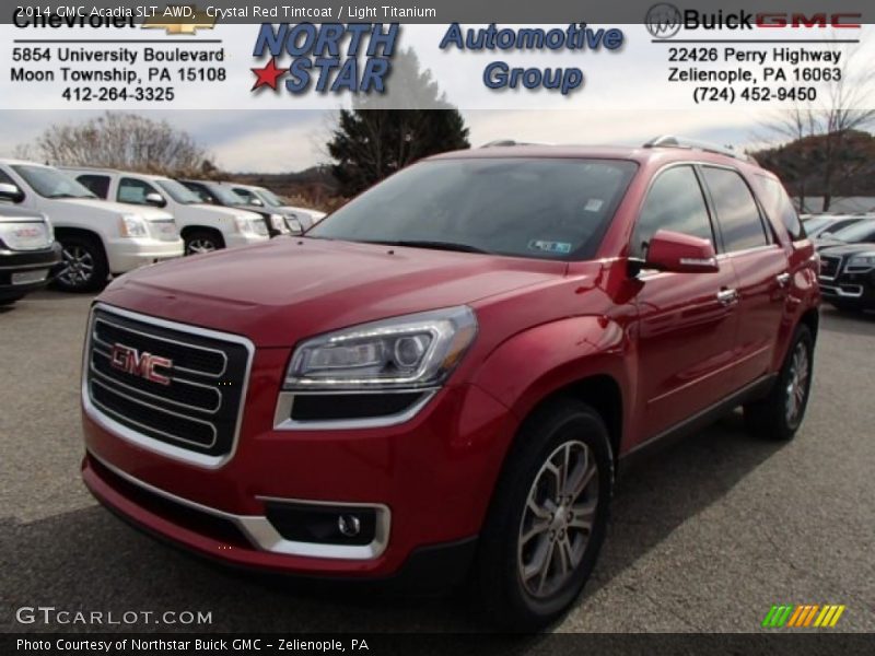 Crystal Red Tintcoat / Light Titanium 2014 GMC Acadia SLT AWD