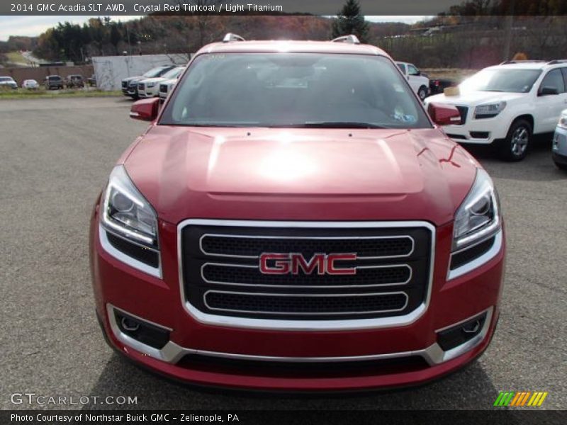 Crystal Red Tintcoat / Light Titanium 2014 GMC Acadia SLT AWD