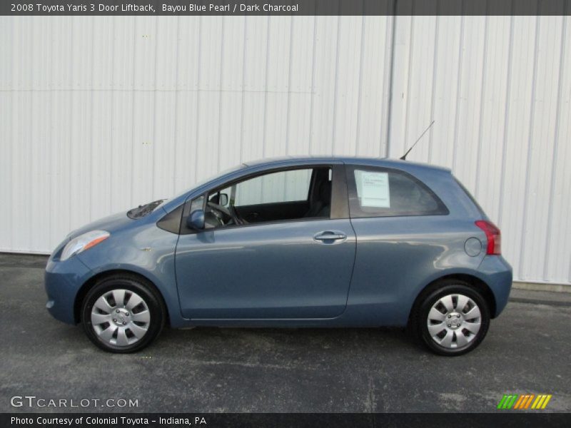 Bayou Blue Pearl / Dark Charcoal 2008 Toyota Yaris 3 Door Liftback