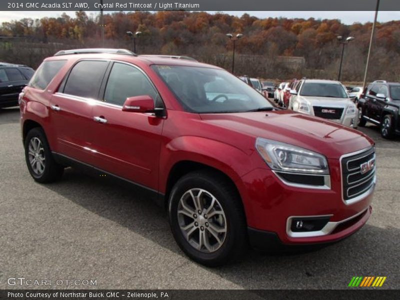 Crystal Red Tintcoat / Light Titanium 2014 GMC Acadia SLT AWD