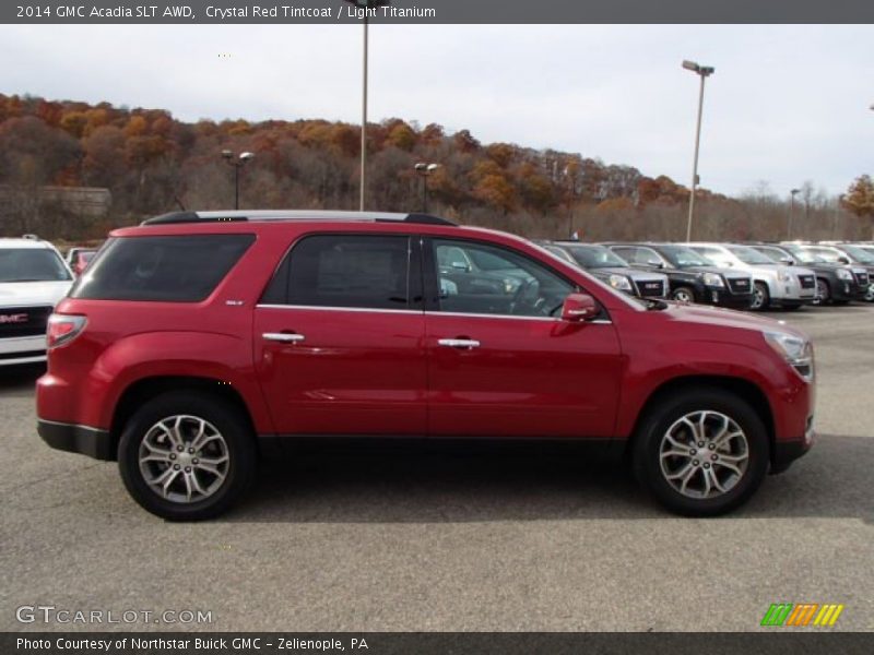 Crystal Red Tintcoat / Light Titanium 2014 GMC Acadia SLT AWD