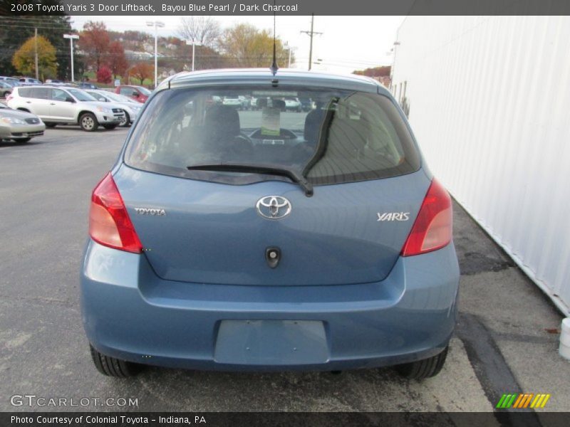 Bayou Blue Pearl / Dark Charcoal 2008 Toyota Yaris 3 Door Liftback