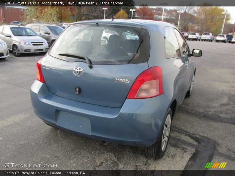 Bayou Blue Pearl / Dark Charcoal 2008 Toyota Yaris 3 Door Liftback
