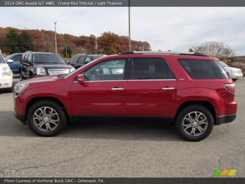 Crystal Red Tintcoat / Light Titanium 2014 GMC Acadia SLT AWD