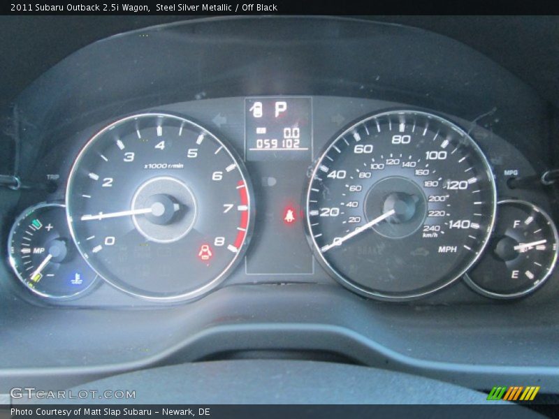 Steel Silver Metallic / Off Black 2011 Subaru Outback 2.5i Wagon