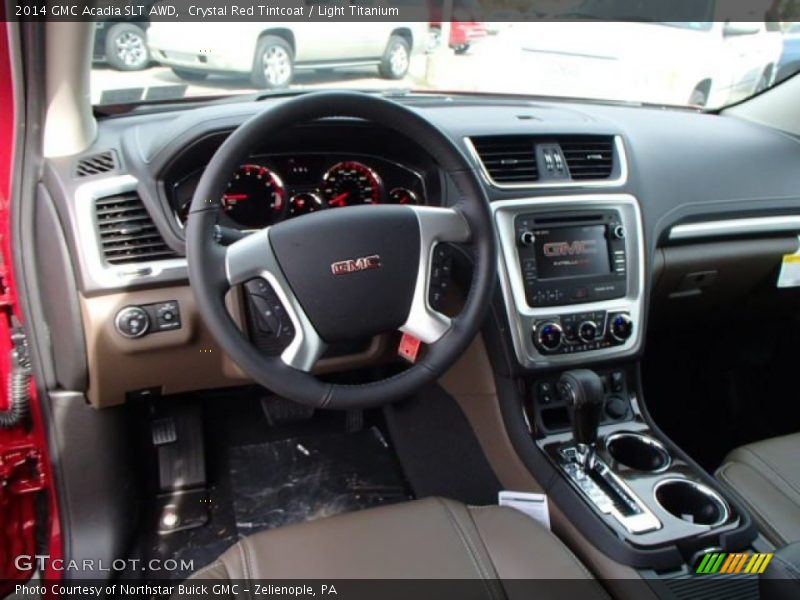 Crystal Red Tintcoat / Light Titanium 2014 GMC Acadia SLT AWD