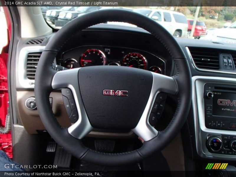 Crystal Red Tintcoat / Light Titanium 2014 GMC Acadia SLT AWD