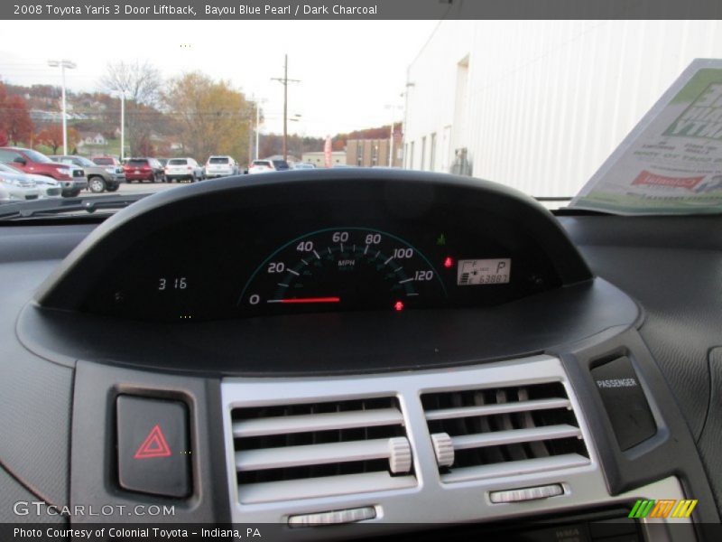 Bayou Blue Pearl / Dark Charcoal 2008 Toyota Yaris 3 Door Liftback