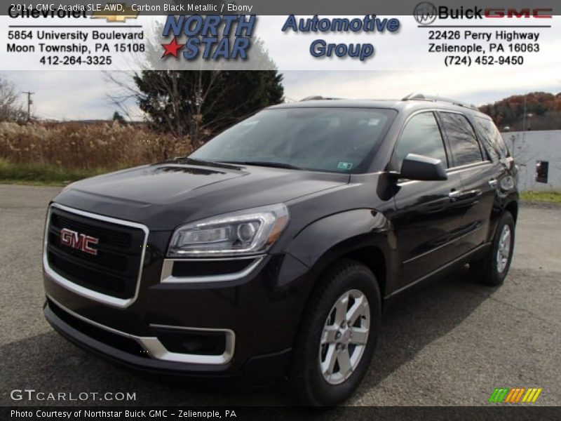 Carbon Black Metallic / Ebony 2014 GMC Acadia SLE AWD