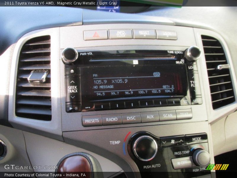 Magnetic Gray Metallic / Light Gray 2011 Toyota Venza V6 AWD