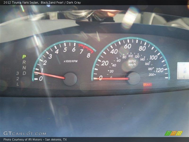 Black Sand Pearl / Dark Gray 2012 Toyota Yaris Sedan