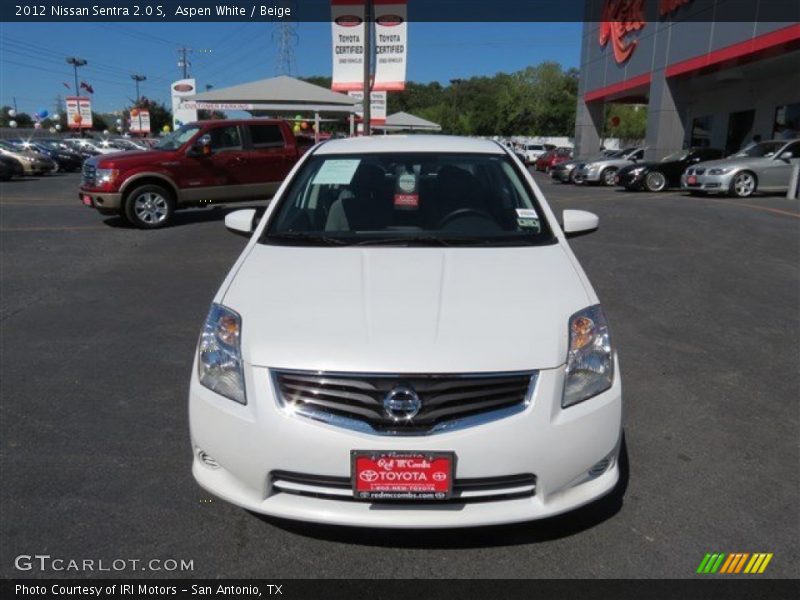 Aspen White / Beige 2012 Nissan Sentra 2.0 S