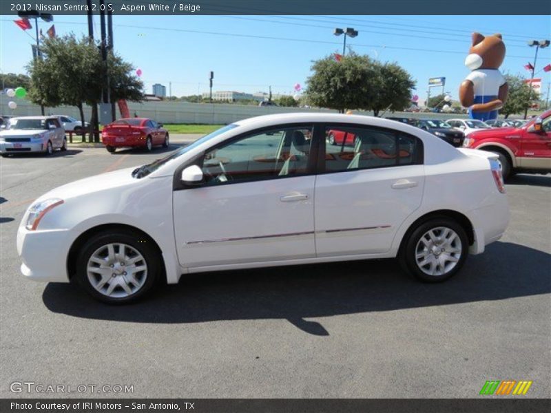 Aspen White / Beige 2012 Nissan Sentra 2.0 S
