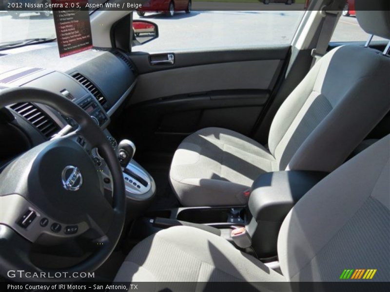 Aspen White / Beige 2012 Nissan Sentra 2.0 S