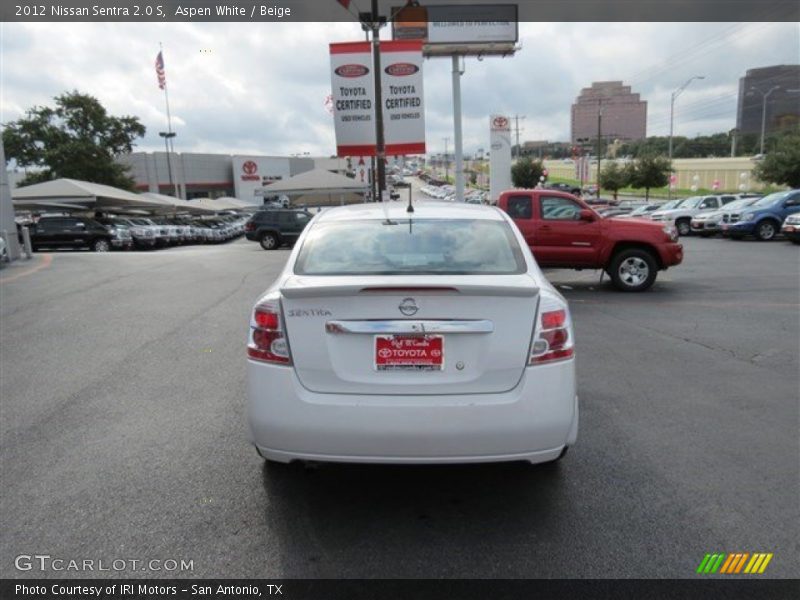 Aspen White / Beige 2012 Nissan Sentra 2.0 S
