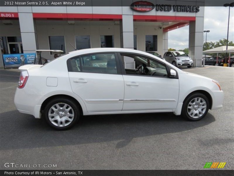 Aspen White / Beige 2012 Nissan Sentra 2.0 S