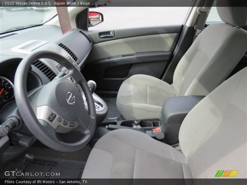Aspen White / Beige 2012 Nissan Sentra 2.0 S