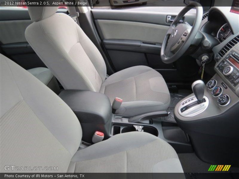 Aspen White / Beige 2012 Nissan Sentra 2.0 S