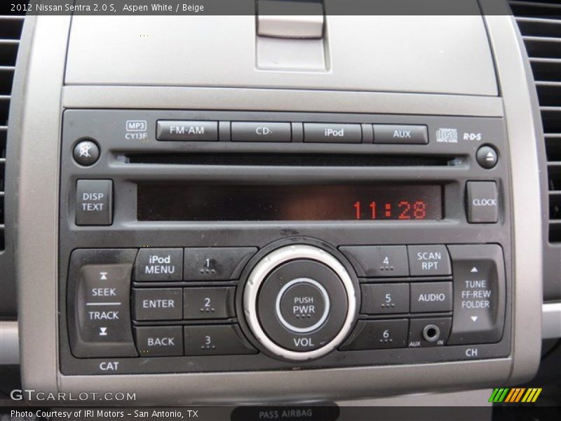 Aspen White / Beige 2012 Nissan Sentra 2.0 S