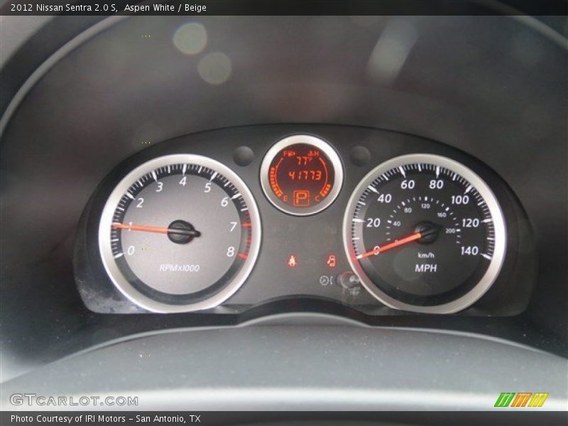 Aspen White / Beige 2012 Nissan Sentra 2.0 S