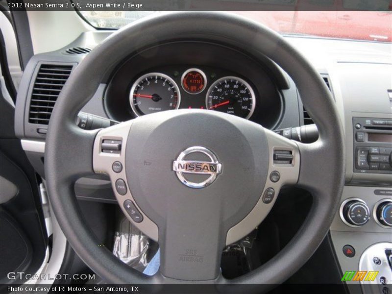 Aspen White / Beige 2012 Nissan Sentra 2.0 S