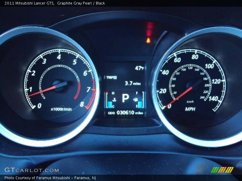 Graphite Gray Pearl / Black 2011 Mitsubishi Lancer GTS