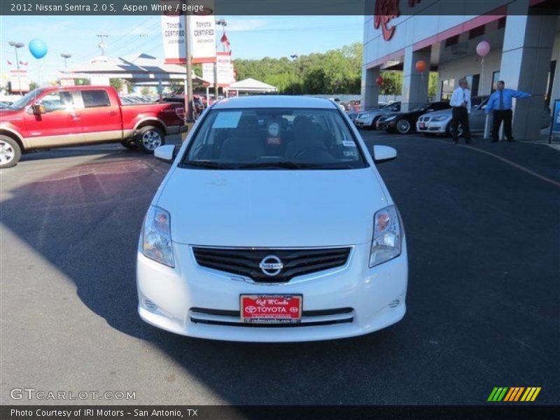 Aspen White / Beige 2012 Nissan Sentra 2.0 S