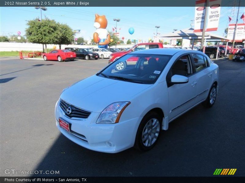 Aspen White / Beige 2012 Nissan Sentra 2.0 S