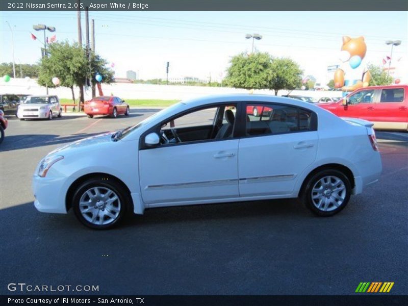 Aspen White / Beige 2012 Nissan Sentra 2.0 S