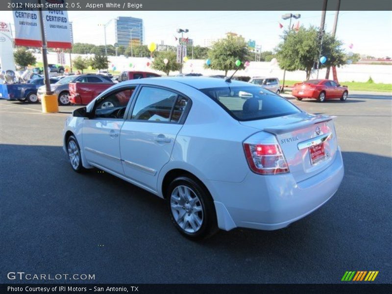 Aspen White / Beige 2012 Nissan Sentra 2.0 S