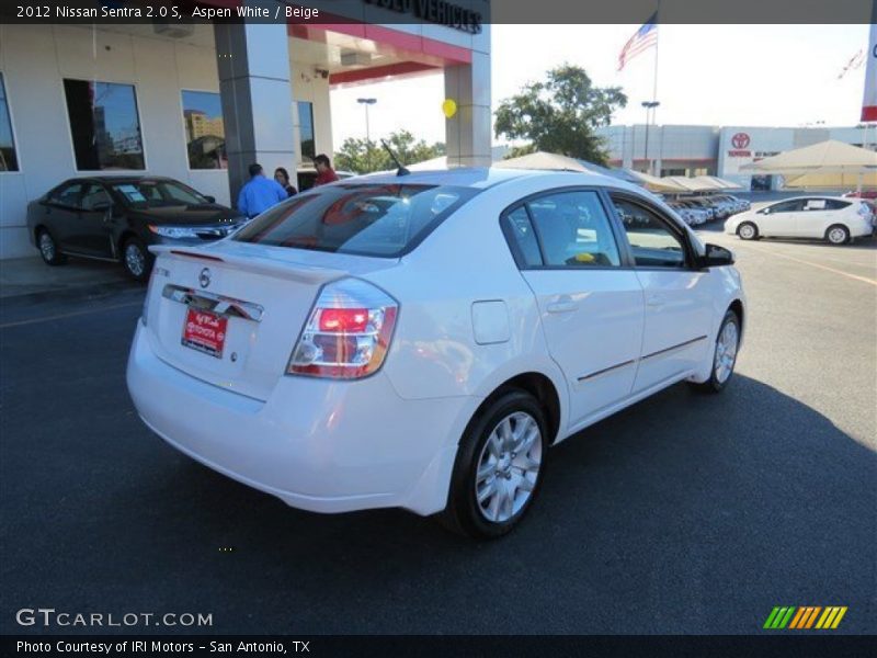 Aspen White / Beige 2012 Nissan Sentra 2.0 S