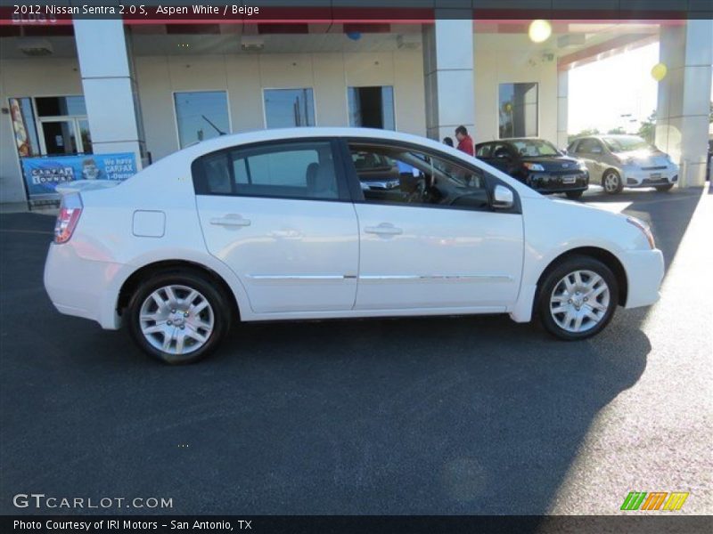 Aspen White / Beige 2012 Nissan Sentra 2.0 S