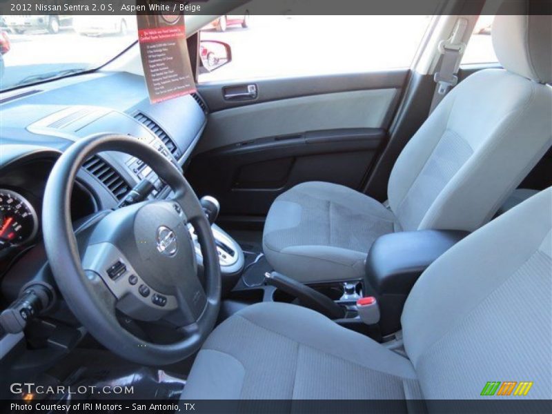 Aspen White / Beige 2012 Nissan Sentra 2.0 S
