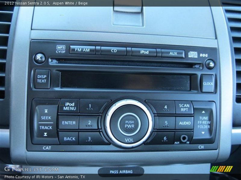 Aspen White / Beige 2012 Nissan Sentra 2.0 S