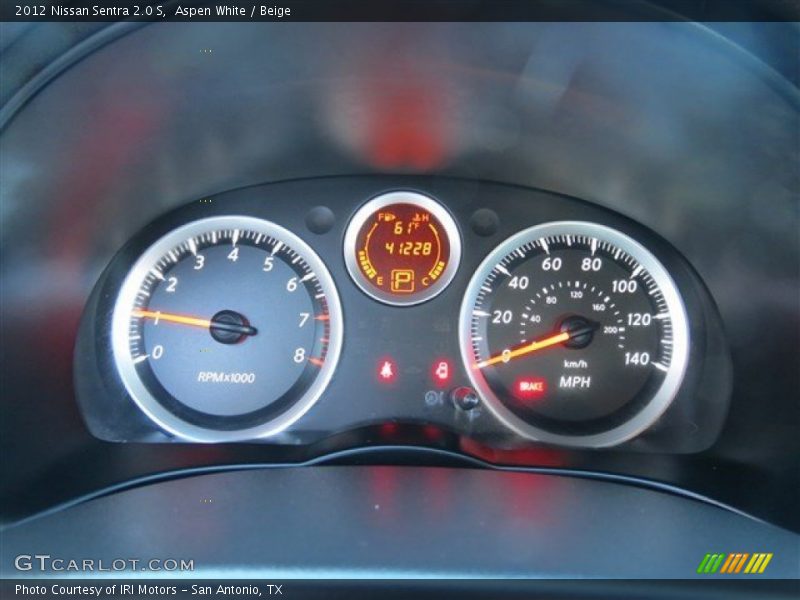 Aspen White / Beige 2012 Nissan Sentra 2.0 S