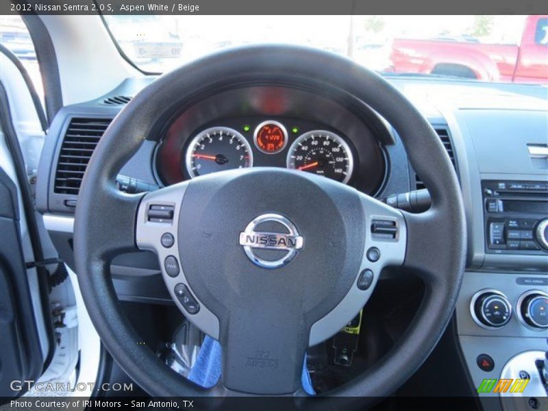 Aspen White / Beige 2012 Nissan Sentra 2.0 S