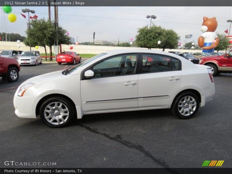 Aspen White / Beige 2012 Nissan Sentra 2.0 S