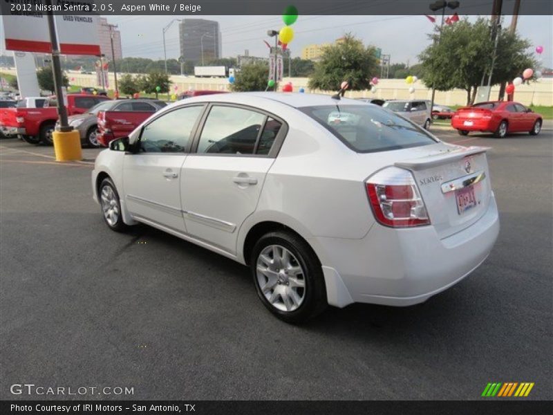 Aspen White / Beige 2012 Nissan Sentra 2.0 S