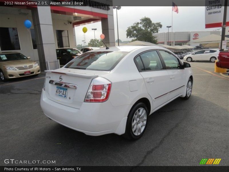Aspen White / Beige 2012 Nissan Sentra 2.0 S