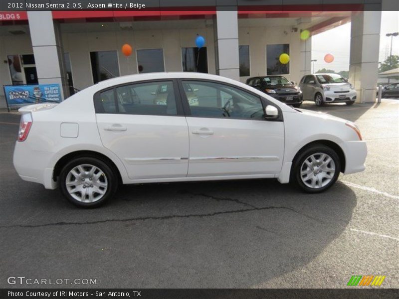 Aspen White / Beige 2012 Nissan Sentra 2.0 S