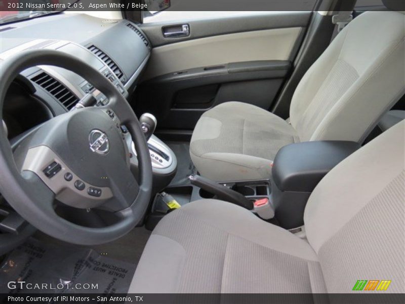 Aspen White / Beige 2012 Nissan Sentra 2.0 S