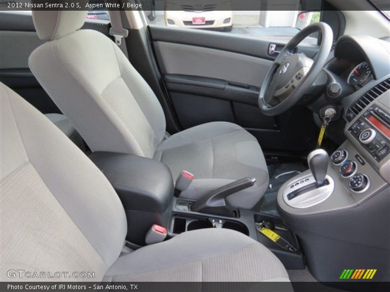 Aspen White / Beige 2012 Nissan Sentra 2.0 S
