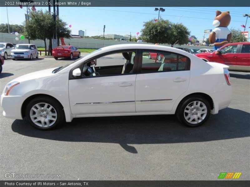 Aspen White / Beige 2012 Nissan Sentra 2.0 S