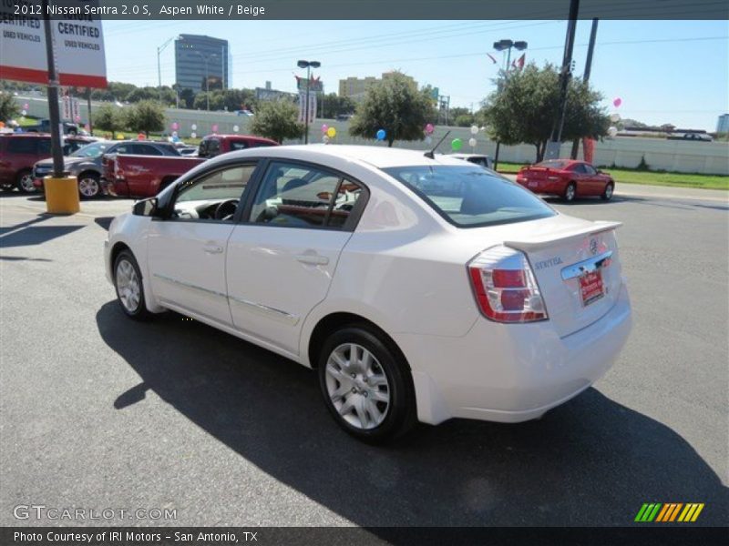 Aspen White / Beige 2012 Nissan Sentra 2.0 S