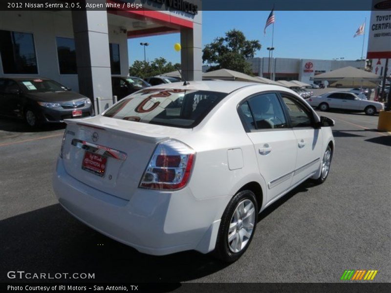 Aspen White / Beige 2012 Nissan Sentra 2.0 S