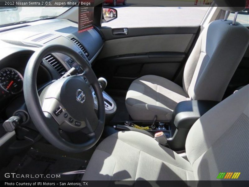 Aspen White / Beige 2012 Nissan Sentra 2.0 S