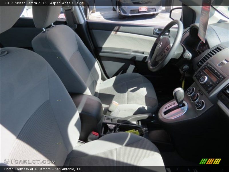 Aspen White / Beige 2012 Nissan Sentra 2.0 S