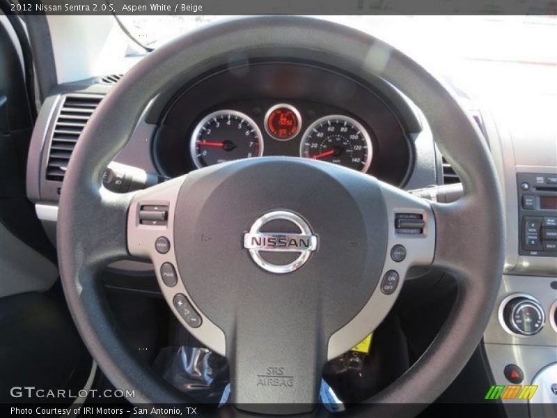 Aspen White / Beige 2012 Nissan Sentra 2.0 S